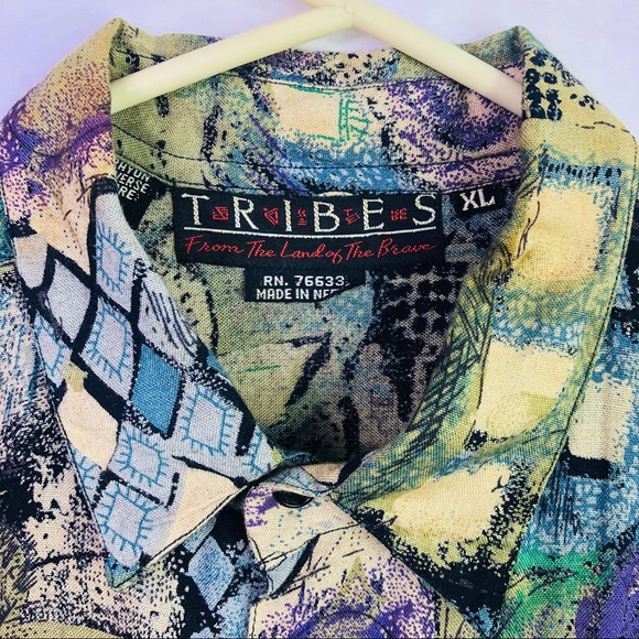 Tribes Vintage 1990s Mens Shirt Casual - Picture 3 of 5